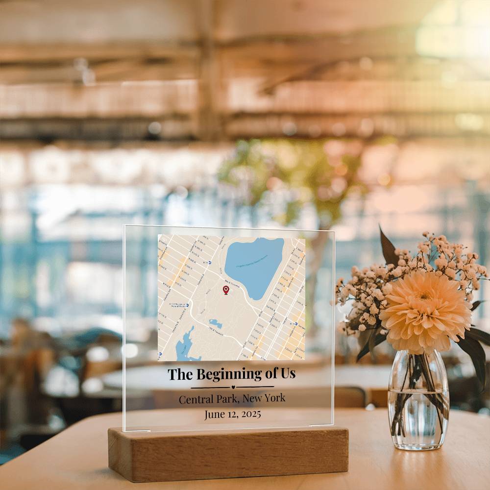 Personalized Where We Met Map Acrylic Plaque Central Park NY 2