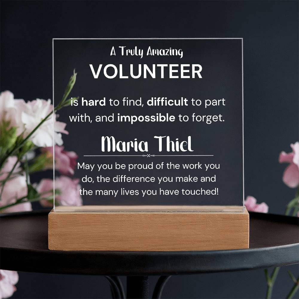 Gift For Volunteer Personalized Acrylic Plaque