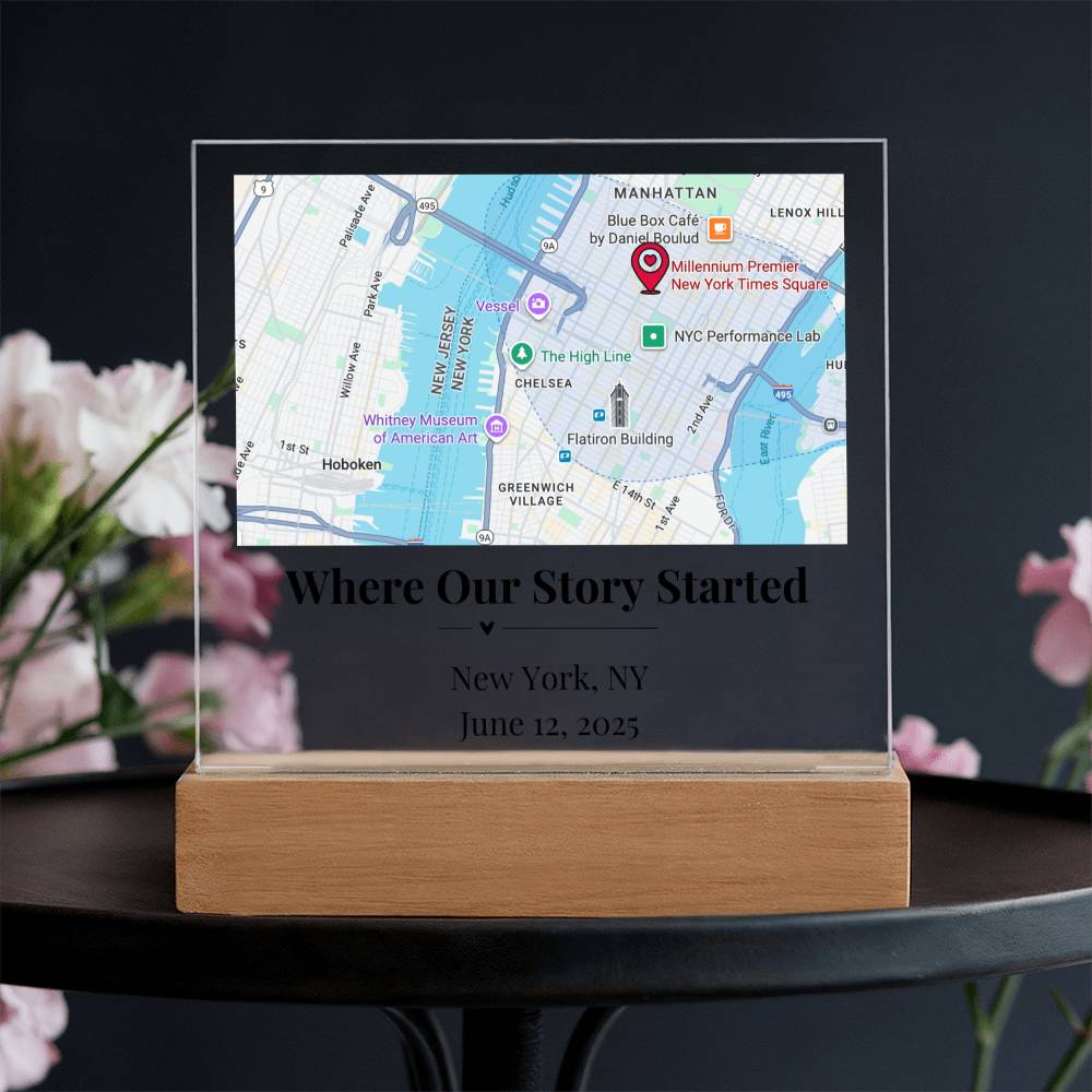 Personalized Where We Met Map Acrylic Plaque New York 1