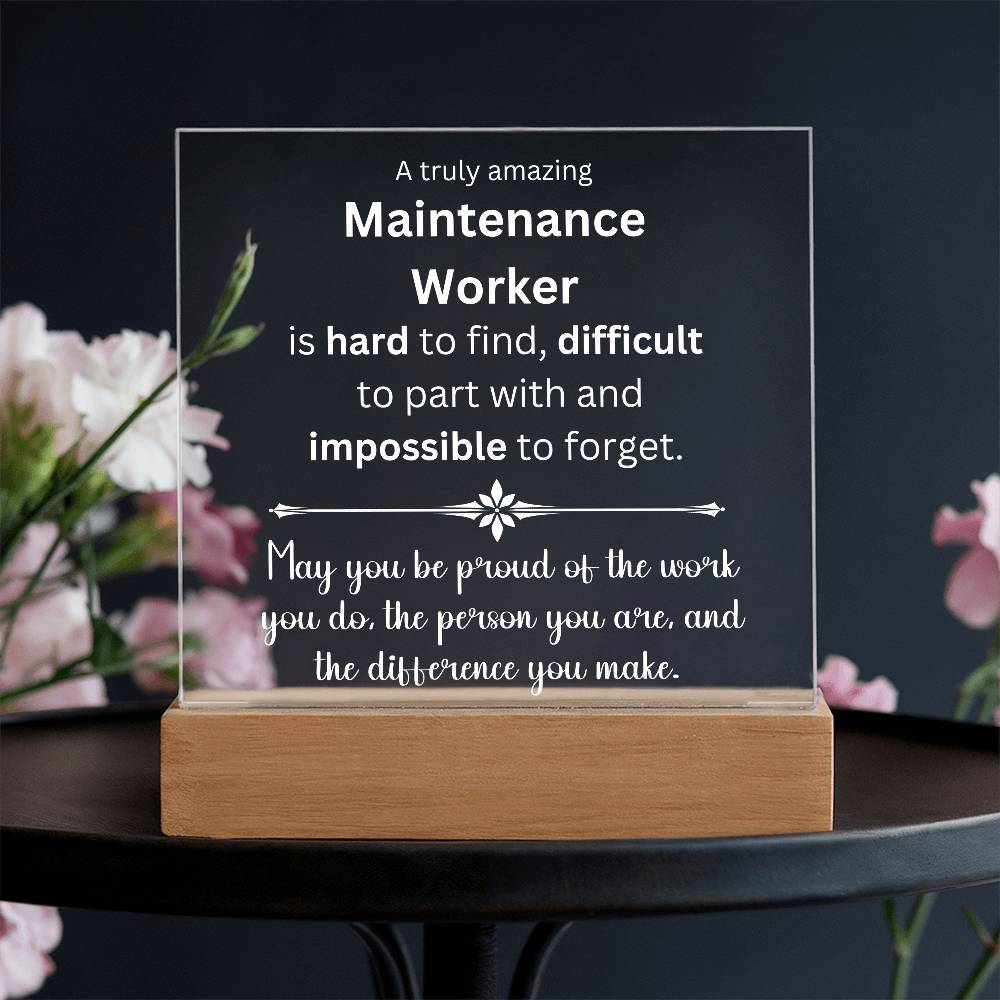 Maintenance Worker Gift - Acrylic Square Plaque