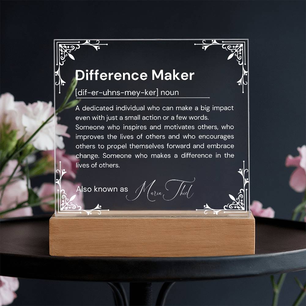 Personalized Difference Maker Definition Plaque