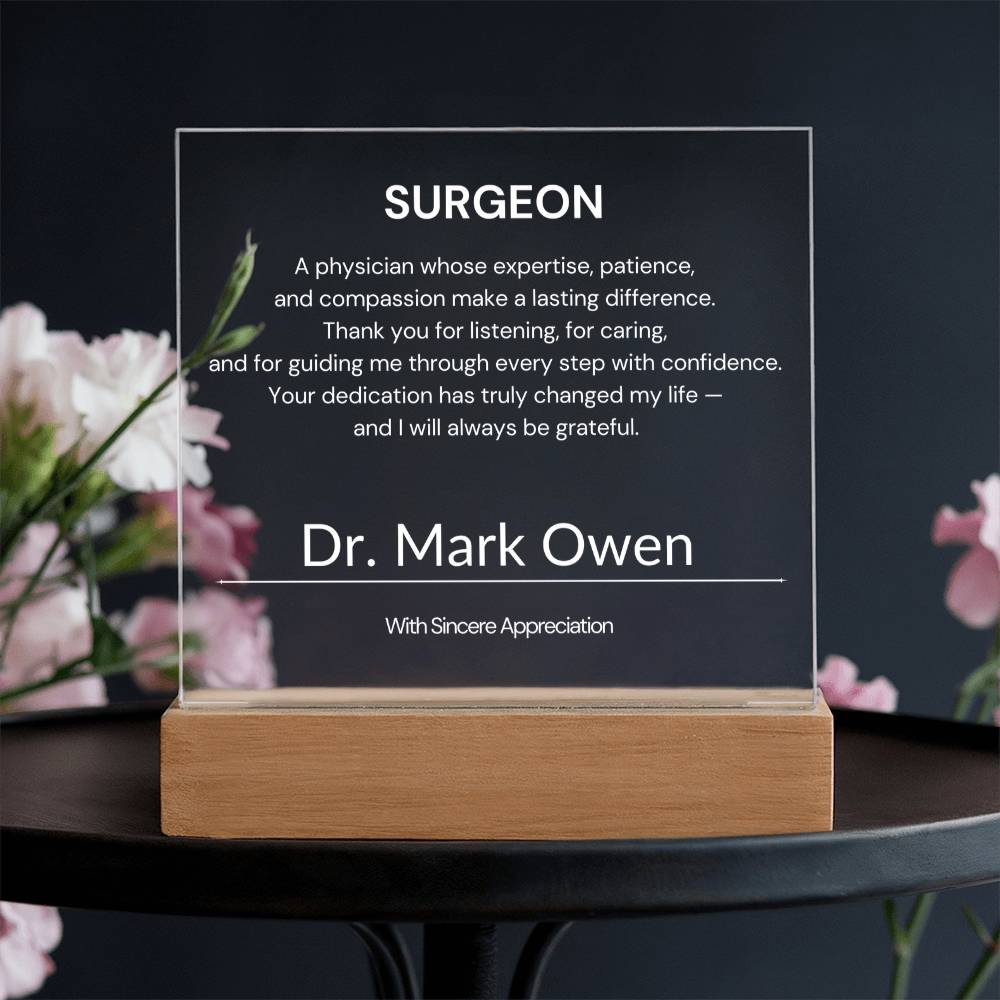Surgeon Thank You Acrylic Plaque Personalized