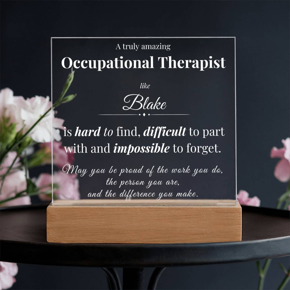 Personalized Acrylic Square Plaque for Occupational Therapist