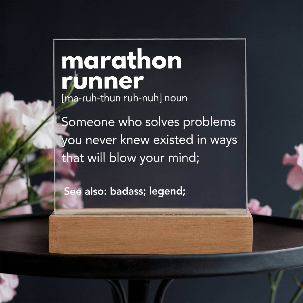 Marathon Runner Personalized Gift Acrylic Plaque 1