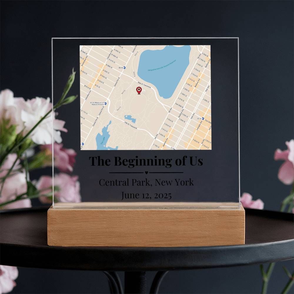 Personalized Where We Met Map Acrylic Plaque Central Park NY 2