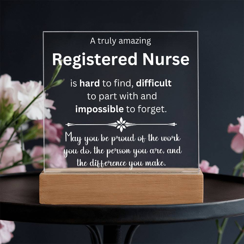 Registered Nurse Thank You Gift - Acrylic Square Plaque