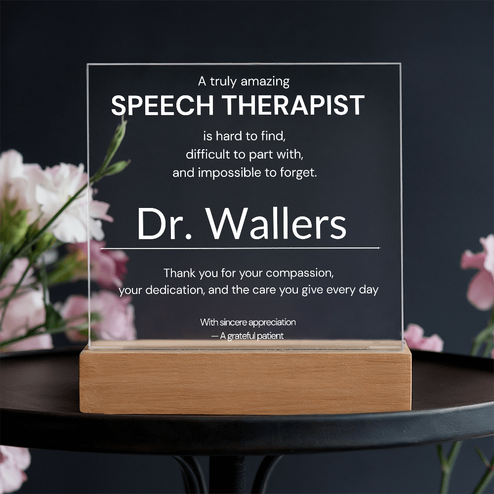 Personalized Speech Therapist Appreciation Gift from Patient