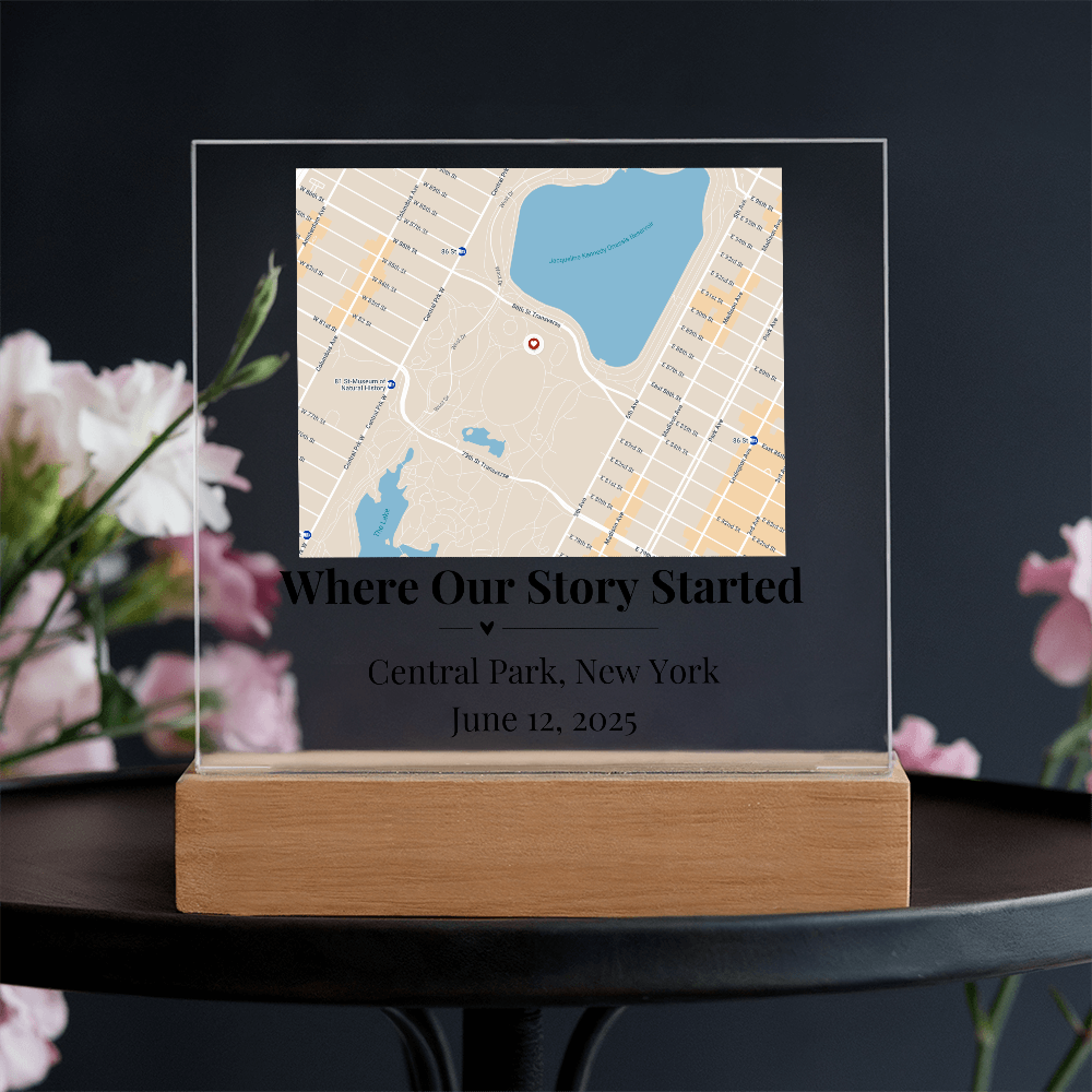Personalized Where We Met Map Acrylic Plaque Central Park NY 1