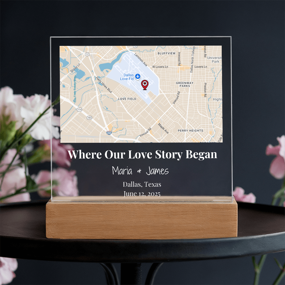 Acrylic Plaque Maps White