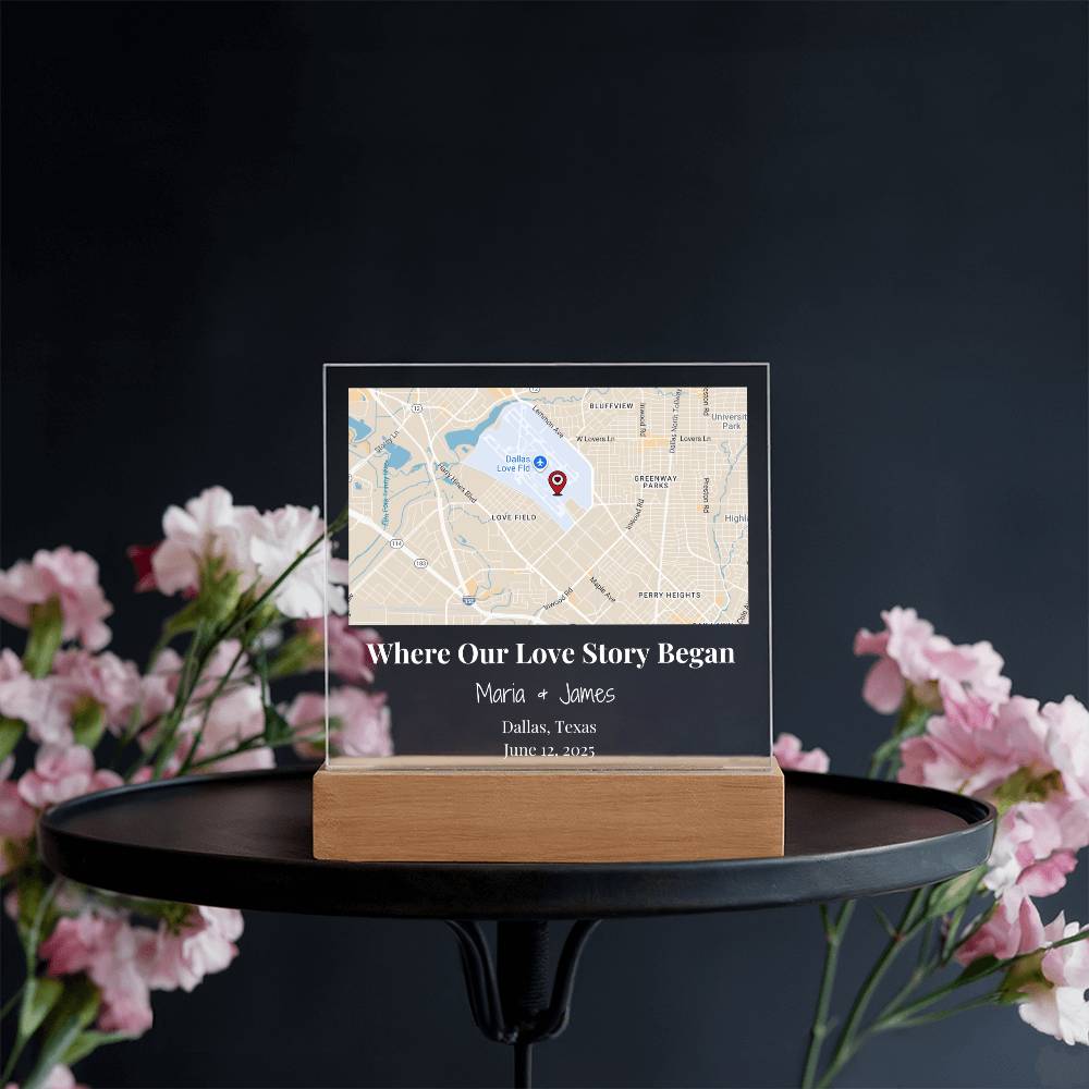 Acrylic Plaque Maps White