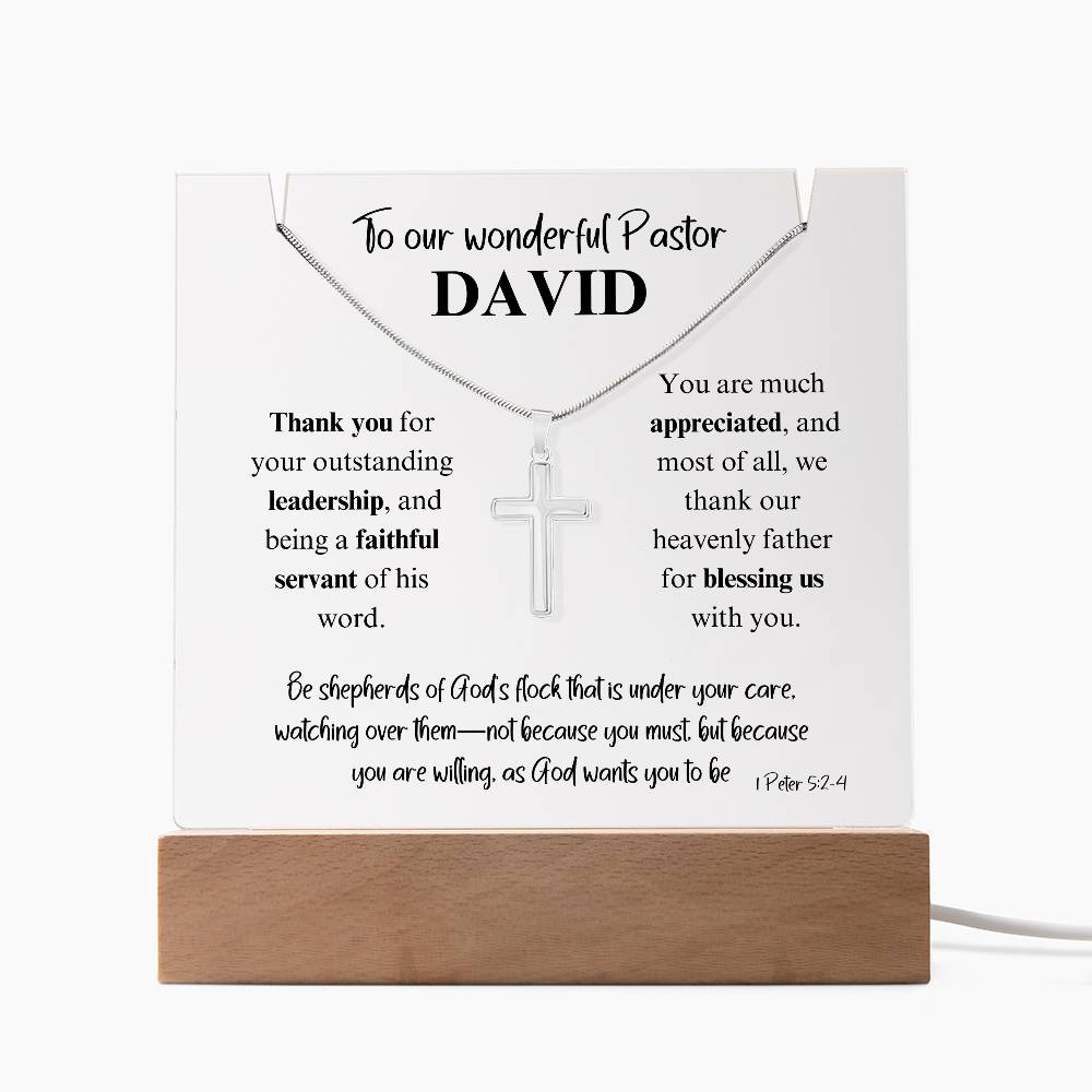 Appreciation Gift For Pastor Keepsake Acrylic Plaque Cross Necklace 8