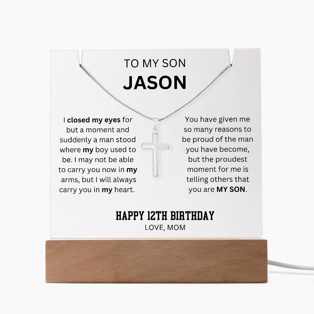 To My Son Happy 12th Birthday - Keepsake Acrylic Bundle
