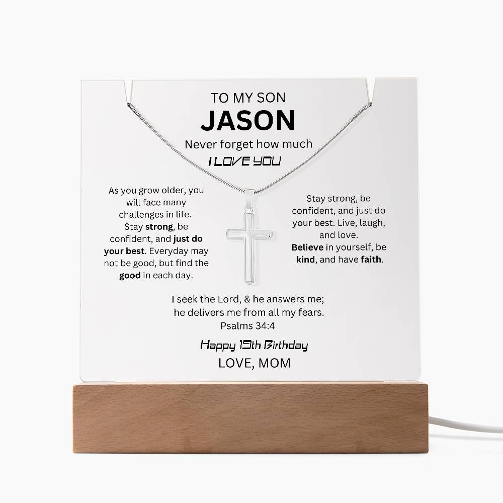 To My Son From Mom 19th Birthday Gift - Keepsake Acrylic Bundle