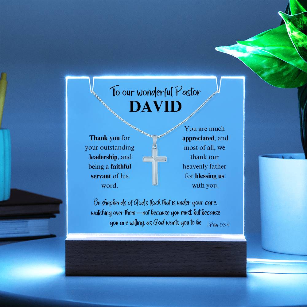 Appreciation Gift For Pastor Keepsake Acrylic Plaque Cross Necklace 8