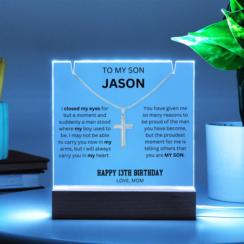 To My Son Happy 13th Birthday - Keepsake Acrylic Bundle