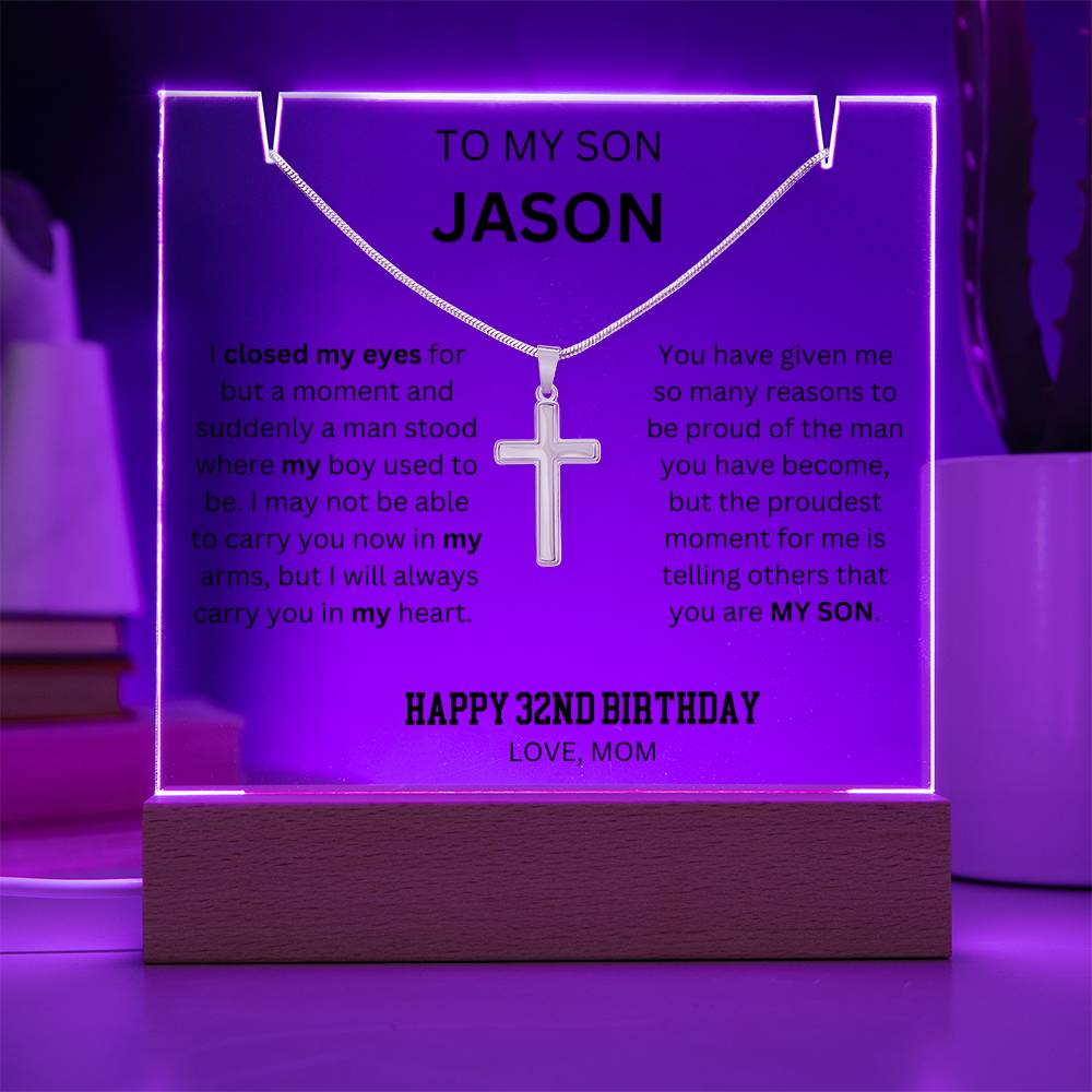 To My Son Happy 32nd Birthday - Keepsake Acrylic Bundle