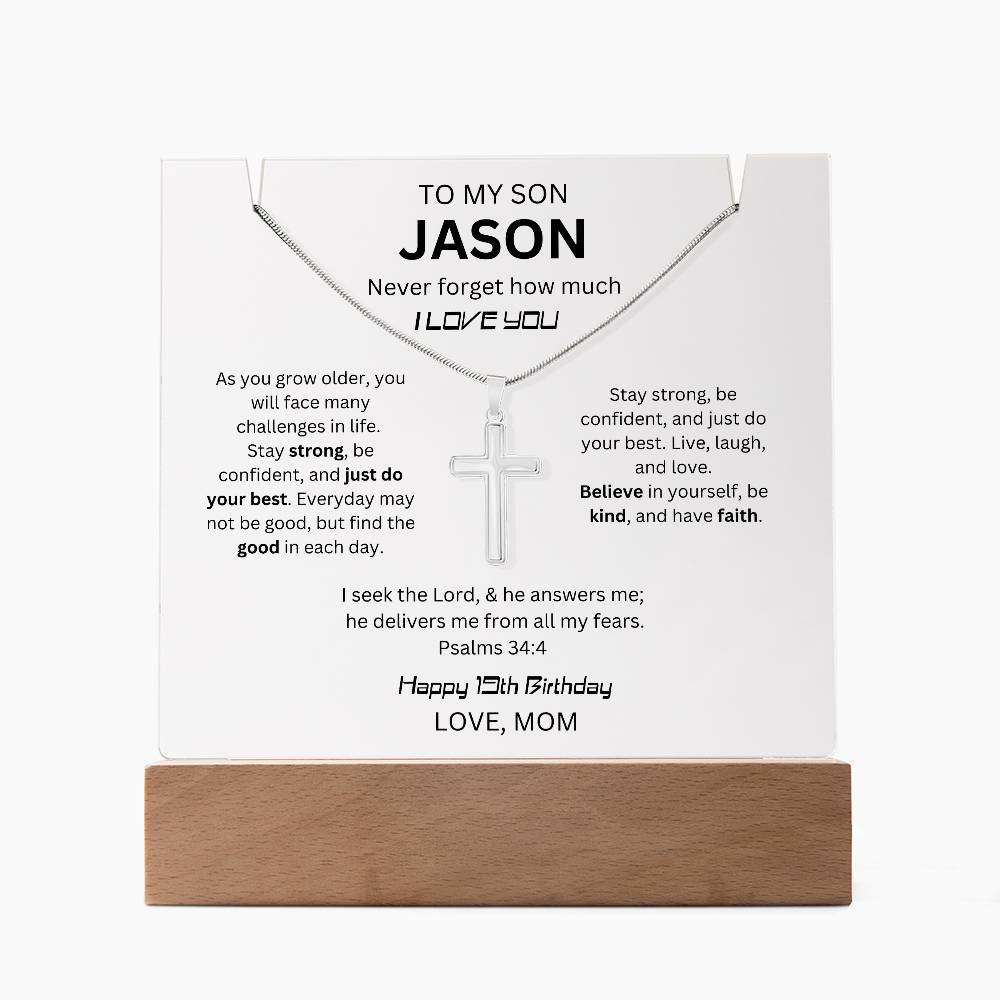 To My Son From Mom 19th Birthday Gift - Keepsake Acrylic Bundle