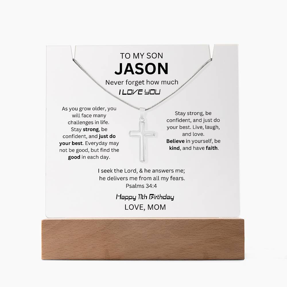 To My Son From Mom 11th Birthday Gift - Keepsake Acrylic Bundle