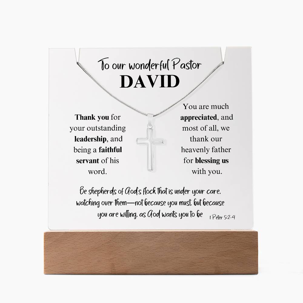 Appreciation Gift For Pastor Keepsake Acrylic Plaque Cross Necklace 8