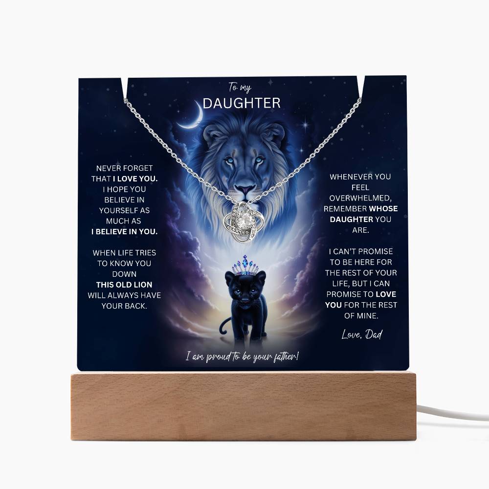 Daughter Gift Set From Dad Keepsake Acrylic Plaque With Love Knot Necklace 8