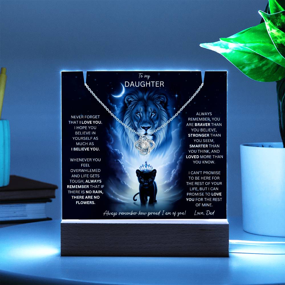 Daughter Gift Set From Dad Keepsake Acrylic Plaque With Love Knot Necklace 10