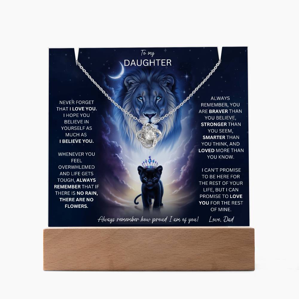 Daughter Gift Set From Dad Keepsake Acrylic Plaque With Love Knot Necklace 10