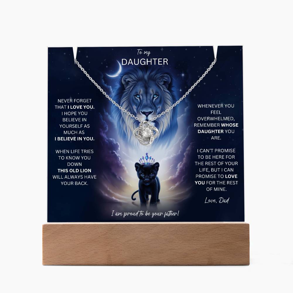 Daughter Gift Set From Dad Keepsake Acrylic Plaque With Love Knot Necklace 8