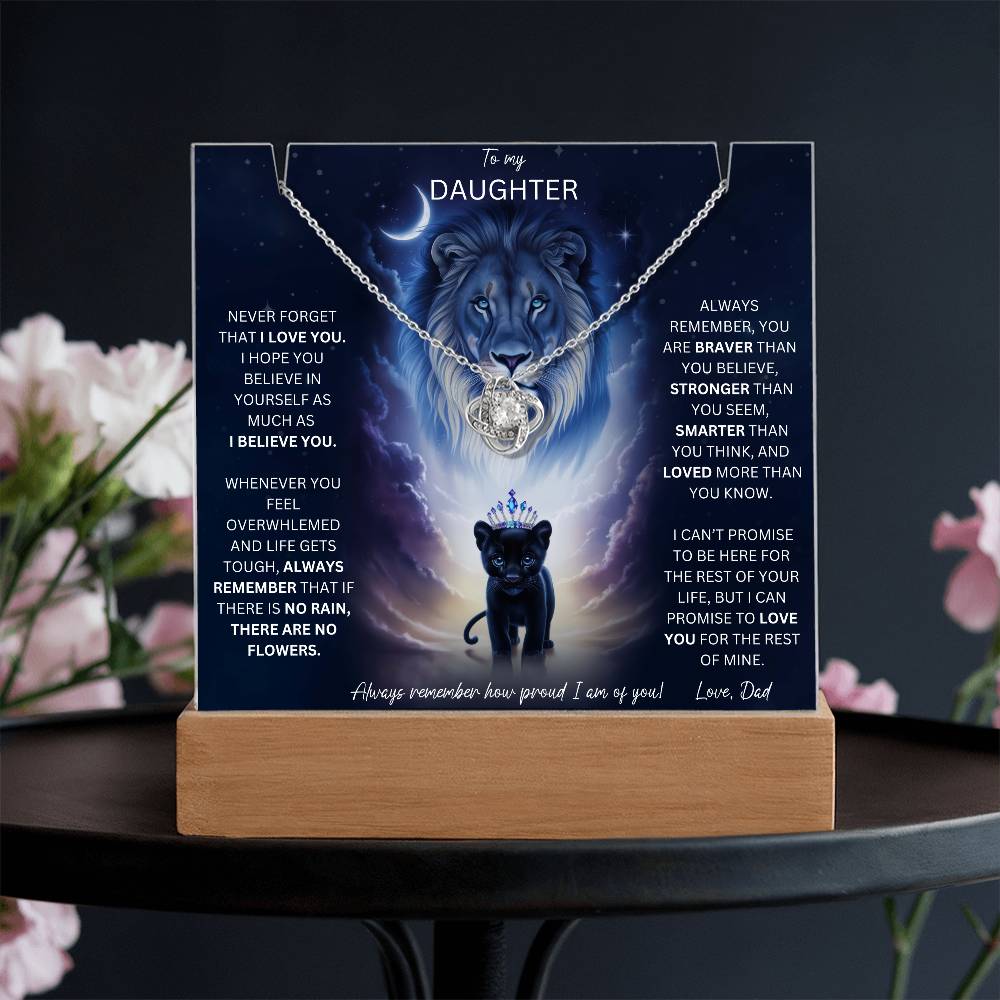 Daughter Gift Set From Dad Keepsake Acrylic Plaque With Love Knot Necklace 10