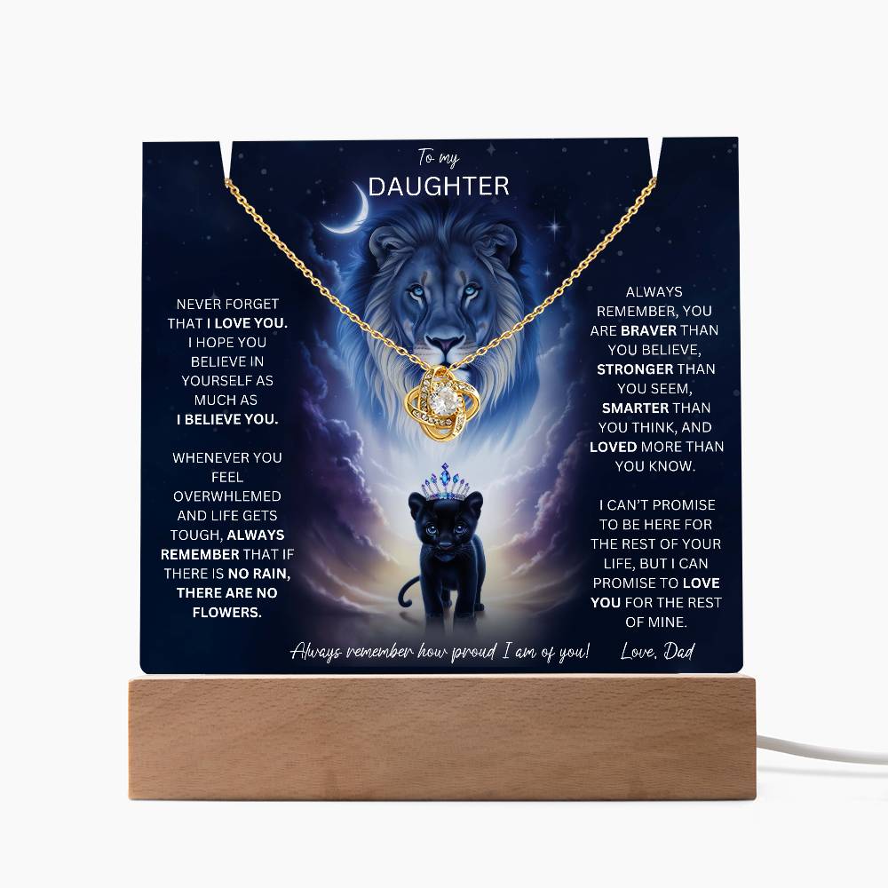 Daughter Gift Set From Dad Keepsake Acrylic Plaque With Love Knot Necklace 10