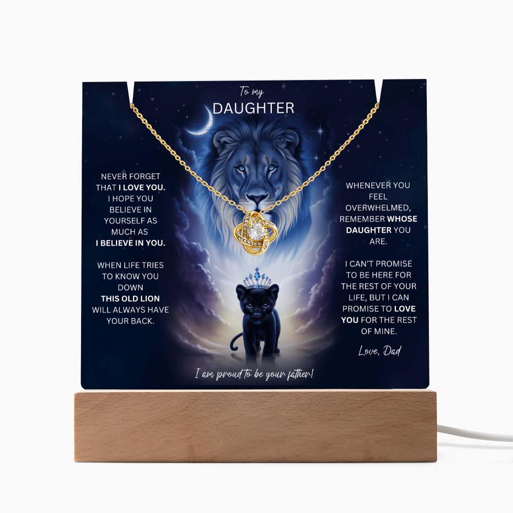 Daughter Gift Set From Dad Keepsake Acrylic Plaque With Love Knot Necklace 8