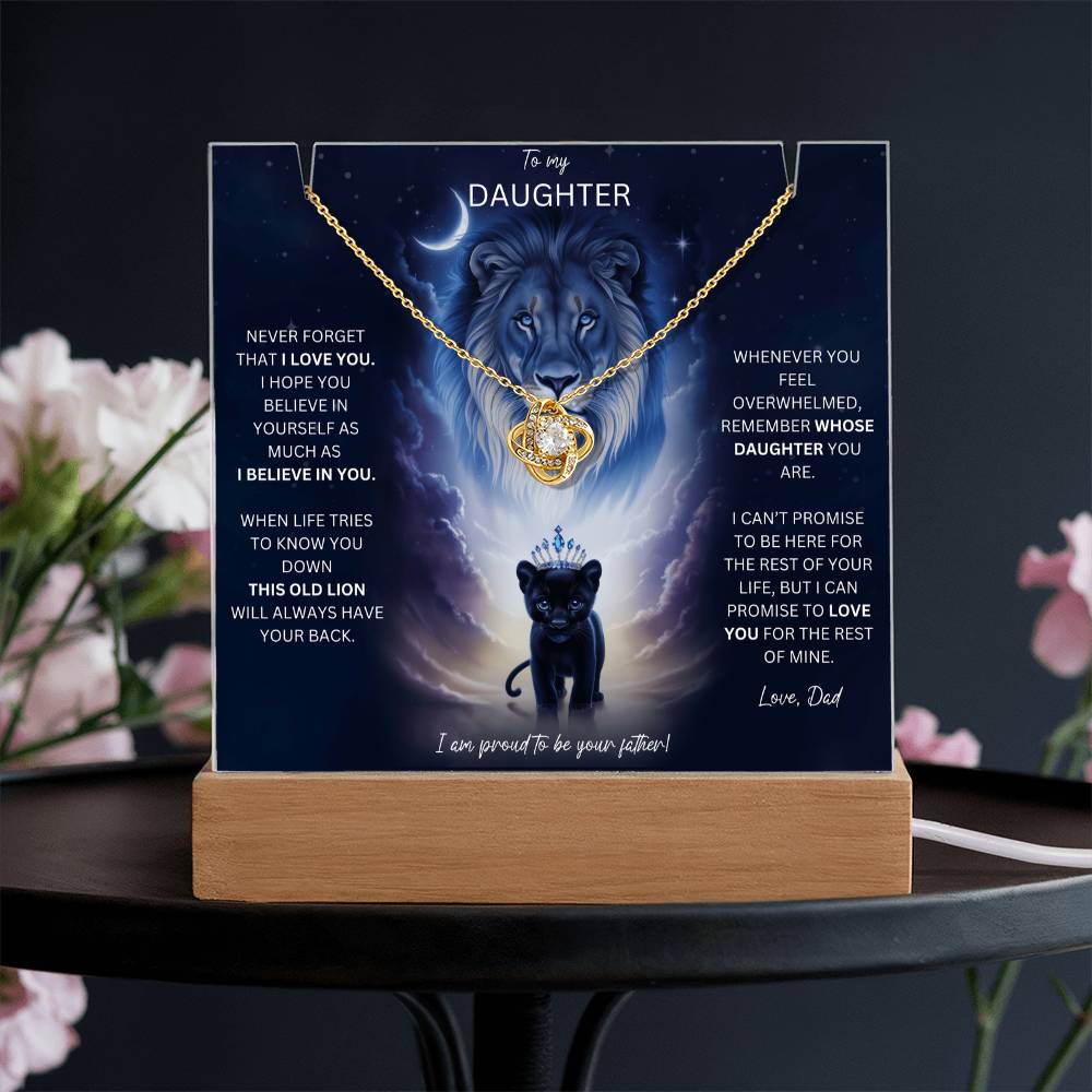 Daughter Gift Set From Dad Keepsake Acrylic Plaque With Love Knot Necklace 8