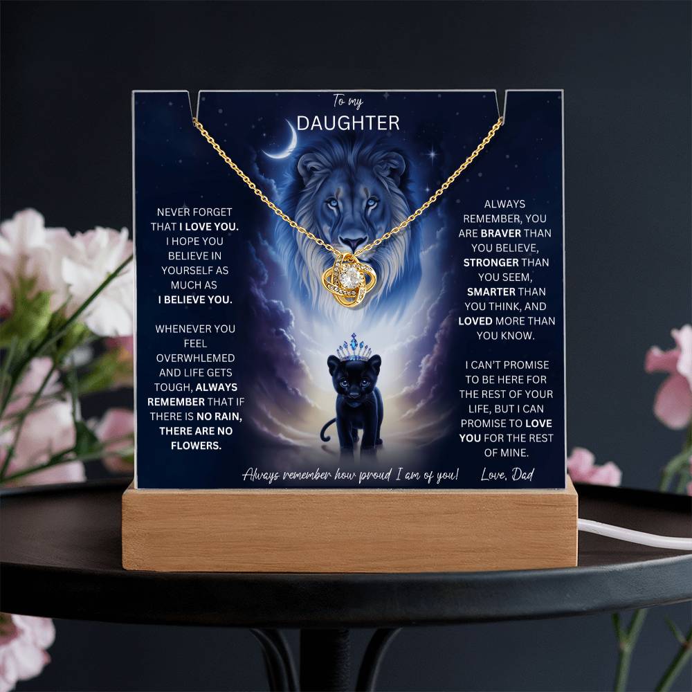 Daughter Gift Set From Dad Keepsake Acrylic Plaque With Love Knot Necklace 10
