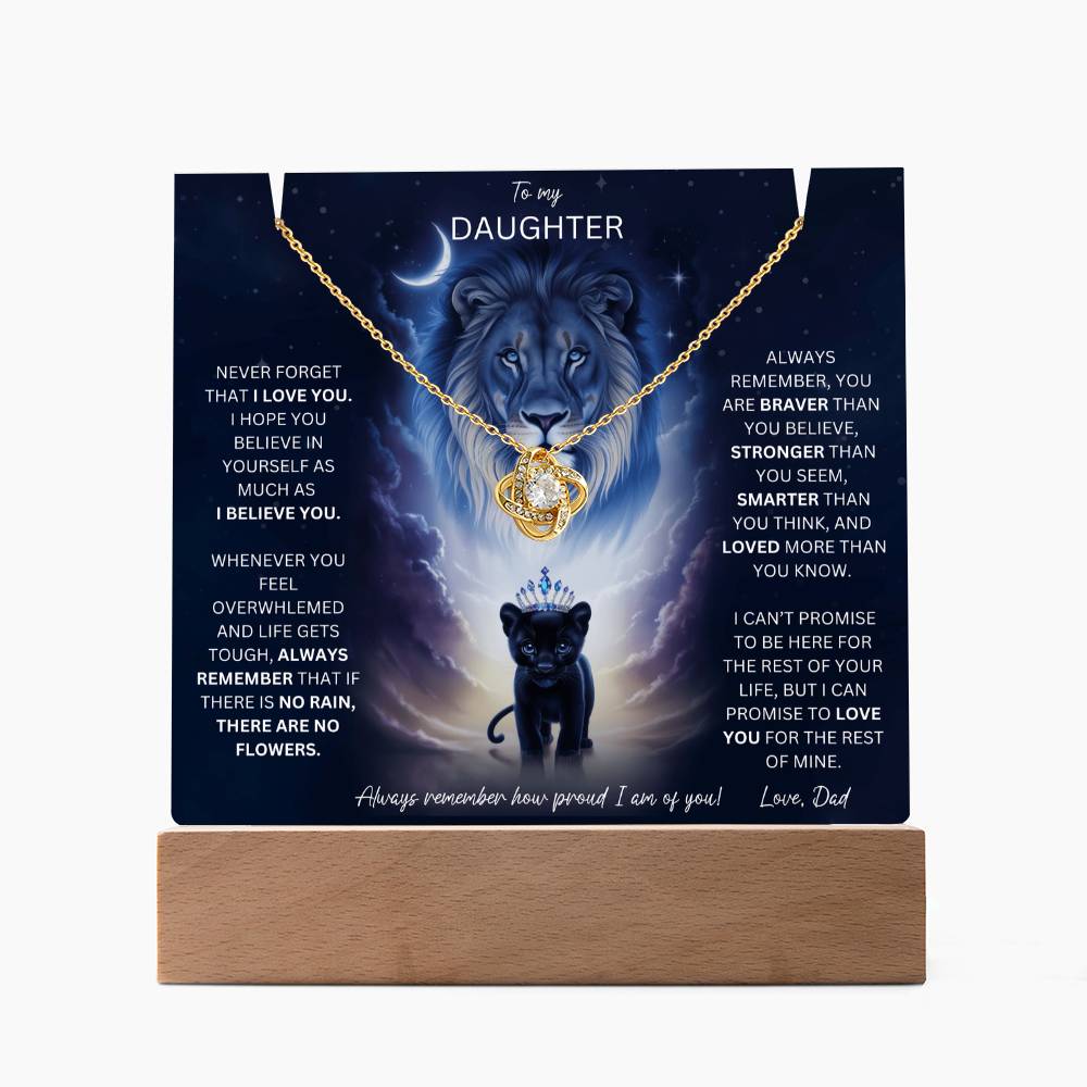 Daughter Gift Set From Dad Keepsake Acrylic Plaque With Love Knot Necklace 10