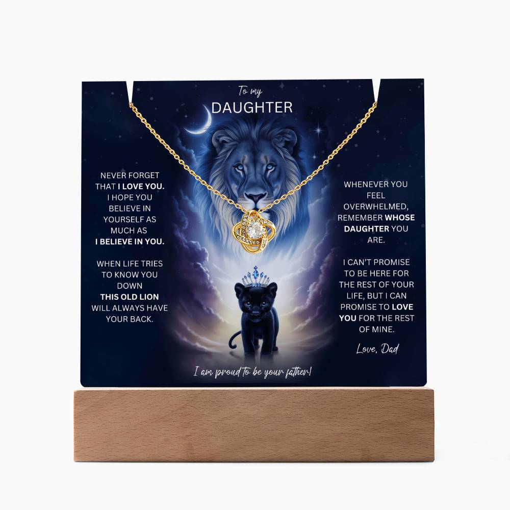 Daughter Gift Set From Dad Keepsake Acrylic Plaque With Love Knot Necklace 8