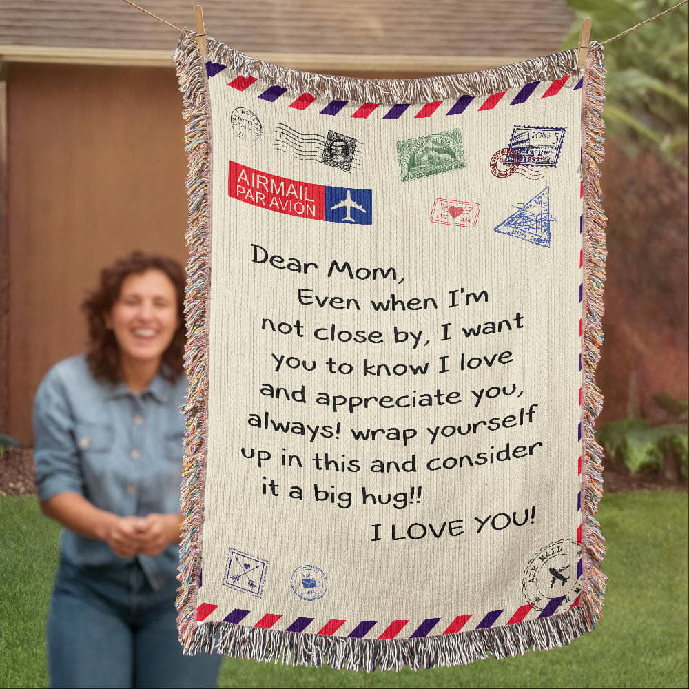 Dear Mom - I Love You - Wooven Blanket