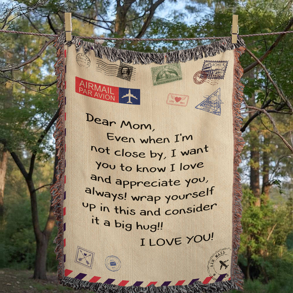 Dear Mom - I Love You - Wooven Blanket