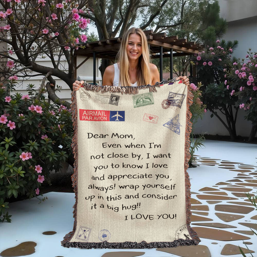 Dear Mom - I Love You - Wooven Blanket