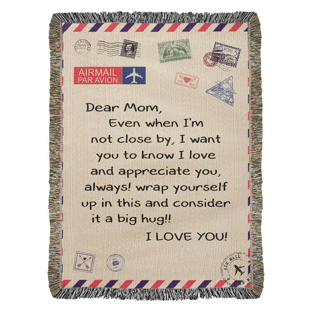 Dear Mom - I Love You - Wooven Blanket