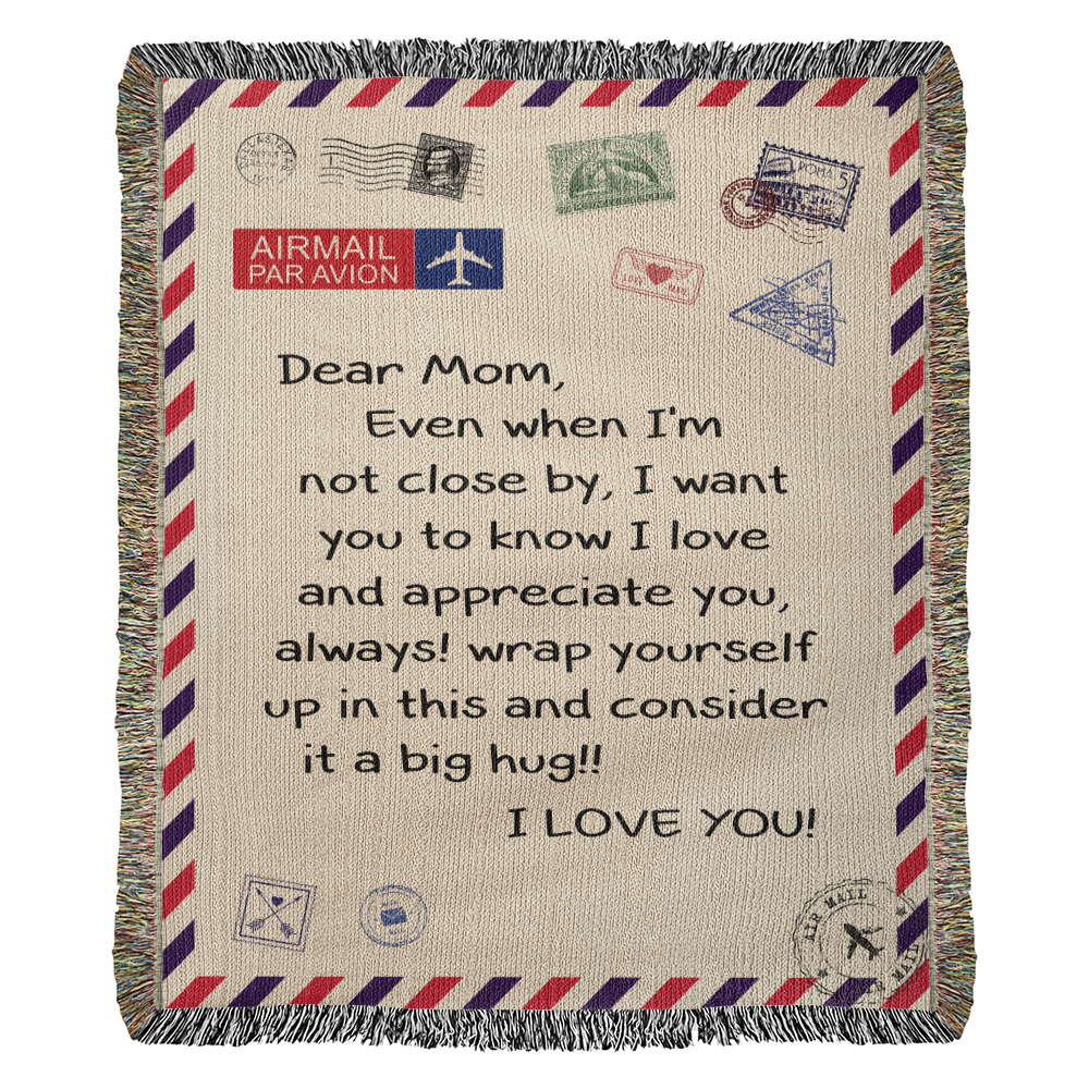 Dear Mom - I Love You - Wooven Blanket