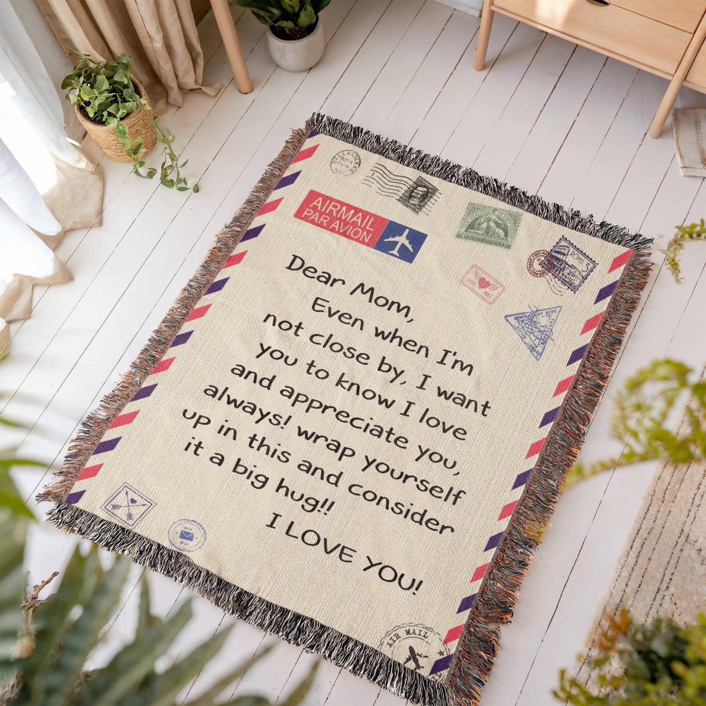Dear Mom - I Love You - Wooven Blanket