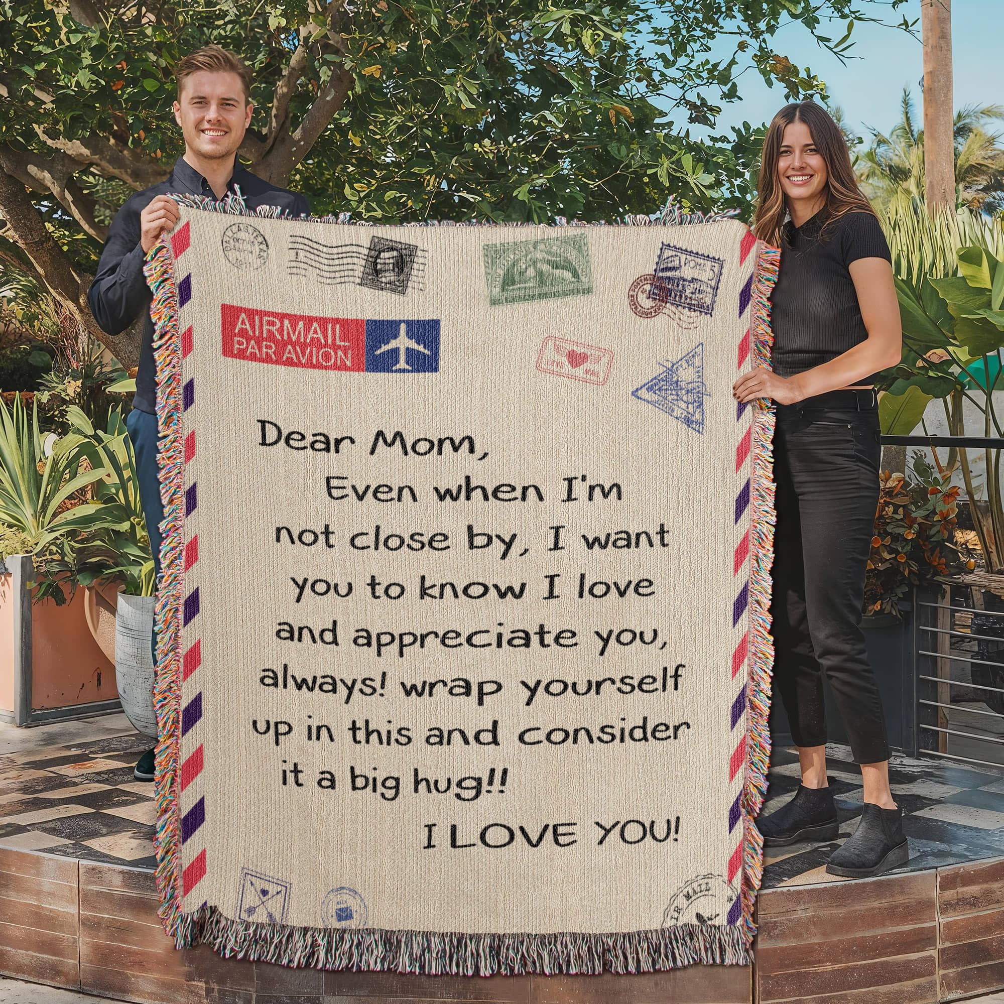 Dear Mom - I Love You - Wooven Blanket