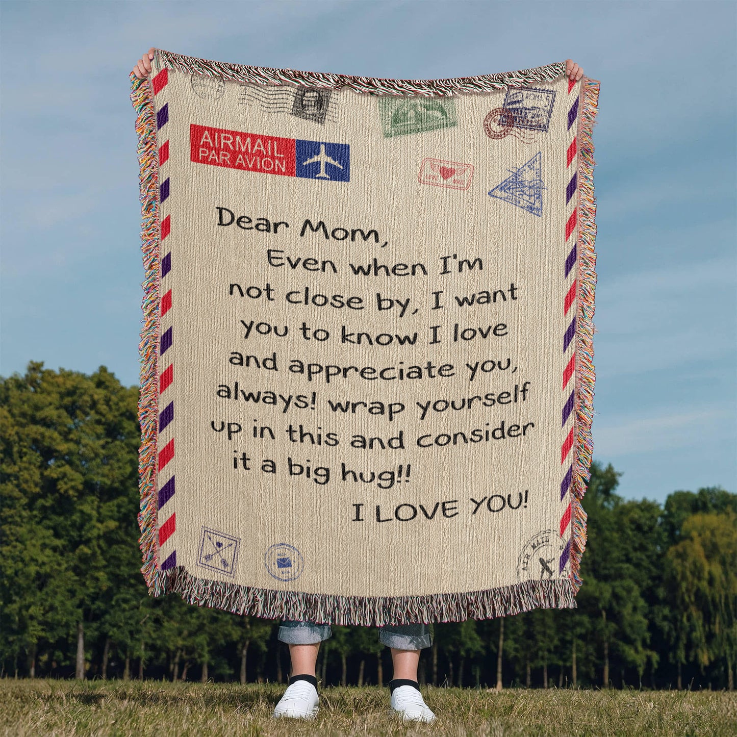 Dear Mom - I Love You - Wooven Blanket