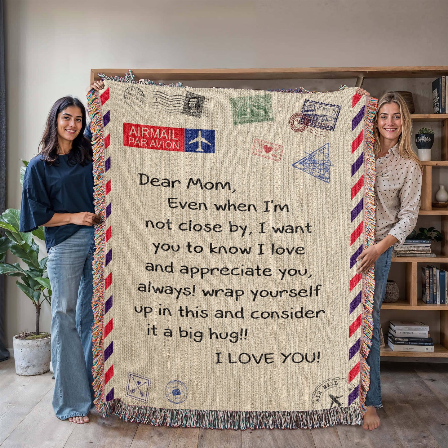 Dear Mom - I Love You - Wooven Blanket