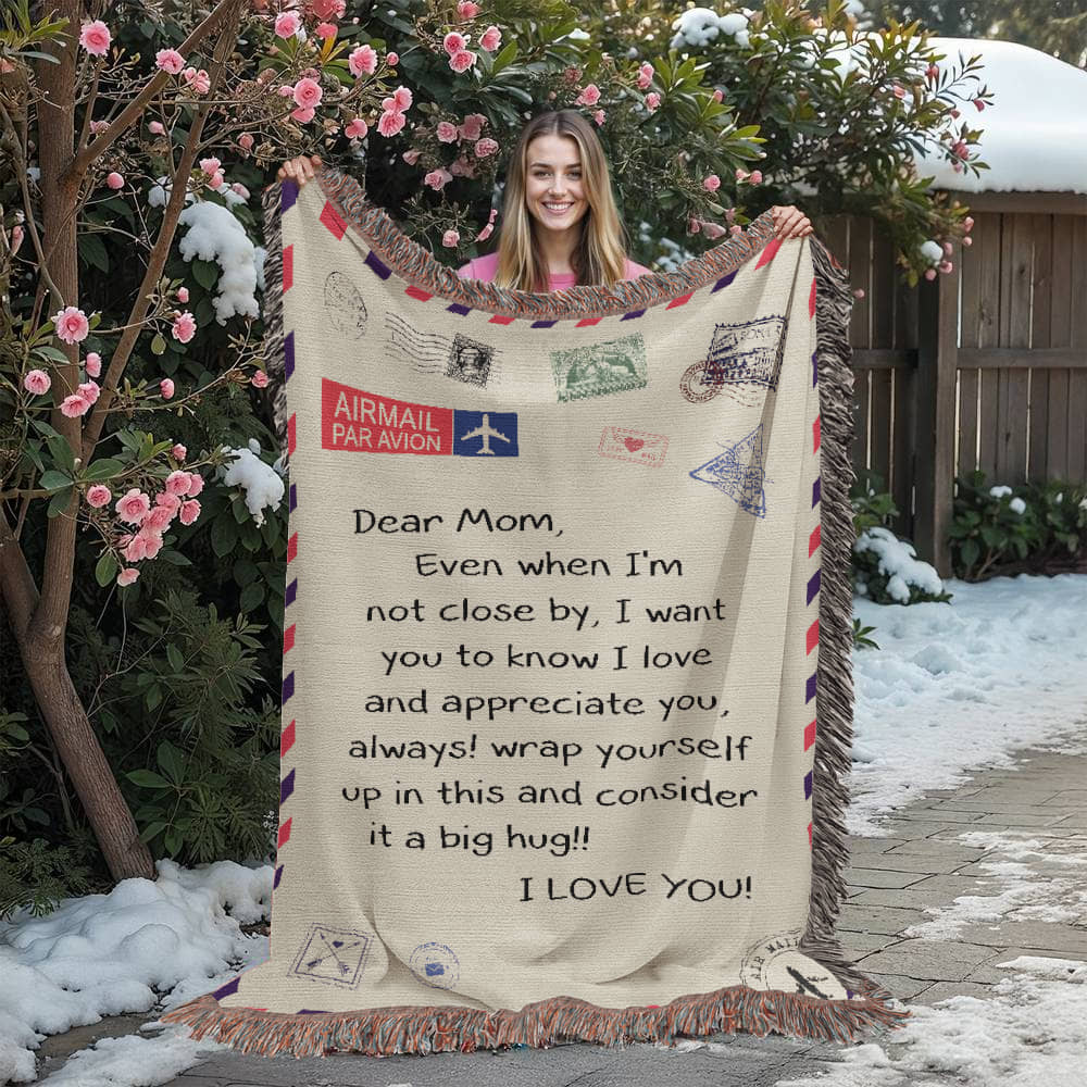 Dear Mom - I Love You - Wooven Blanket