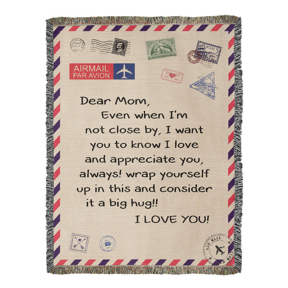 Dear Mom - I Love You - Wooven Blanket