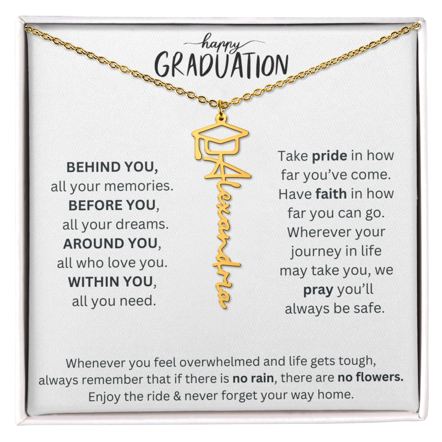 Happy Graduation - Graduation Name Necklace