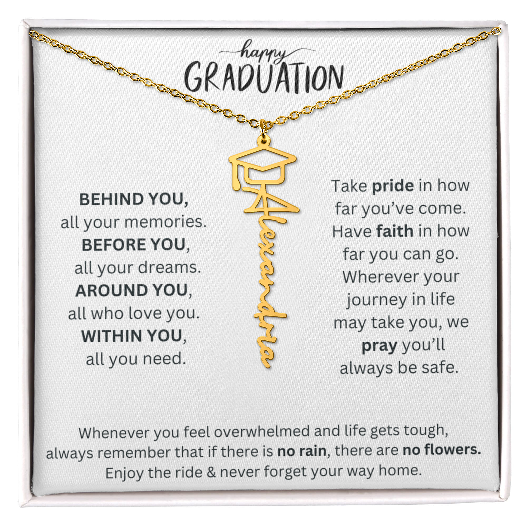 Happy Graduation - Graduation Name Necklace