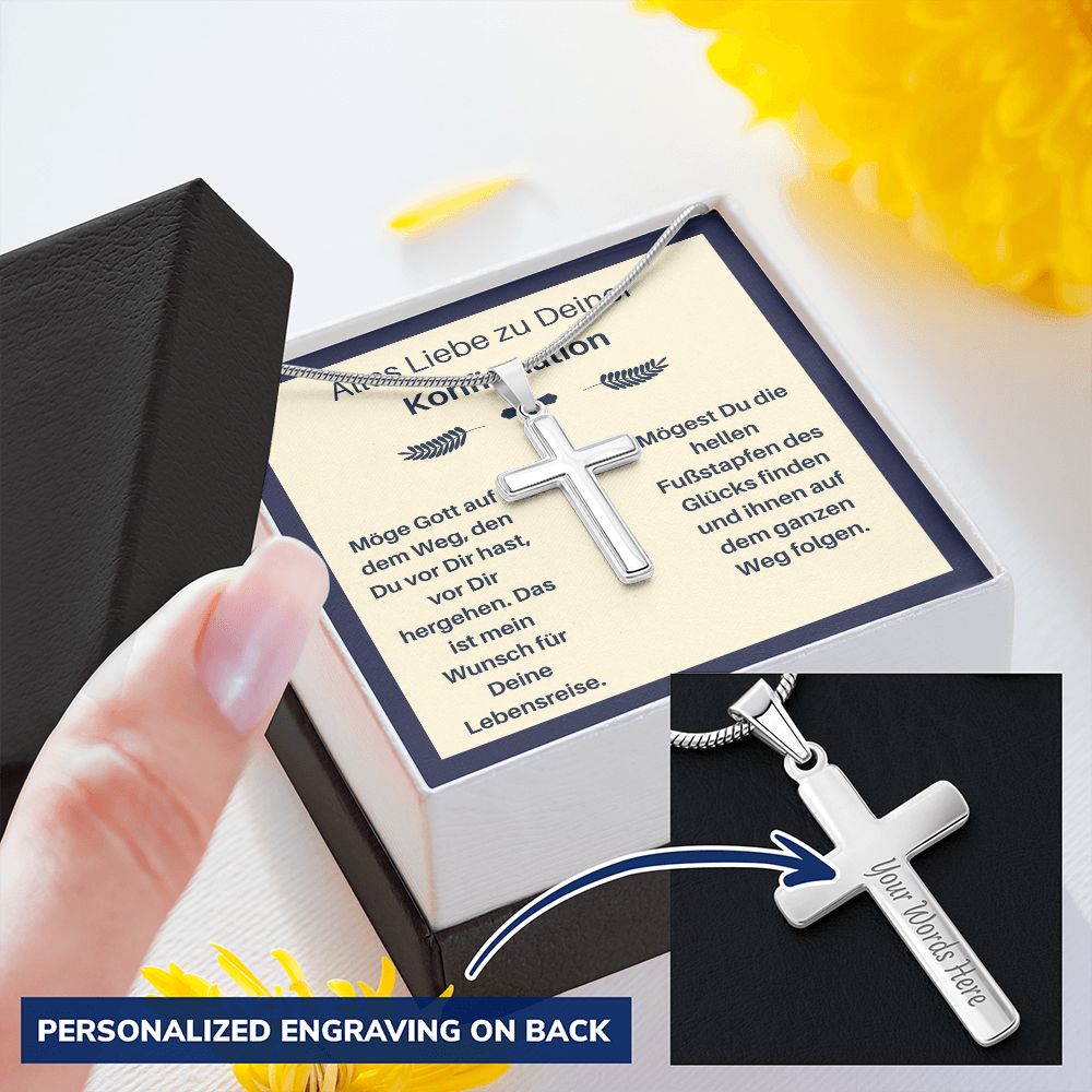Alles Liebe Zur Konfirmation - Personalized Cross Necklace