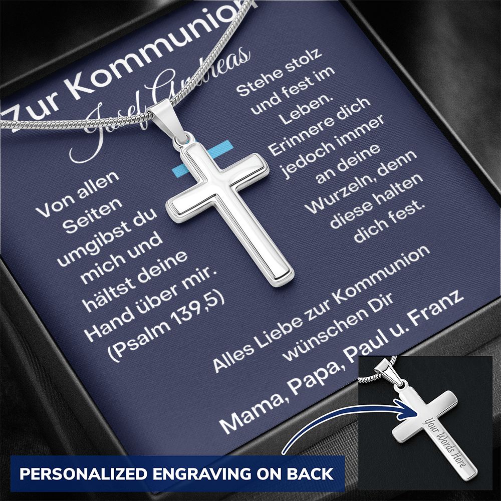 Zur Kommunion - Personalized Cross Necklace