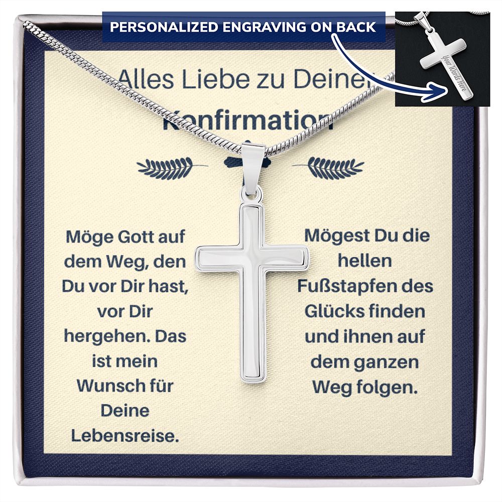 Alles Liebe Zur Konfirmation - Personalized Cross Necklace